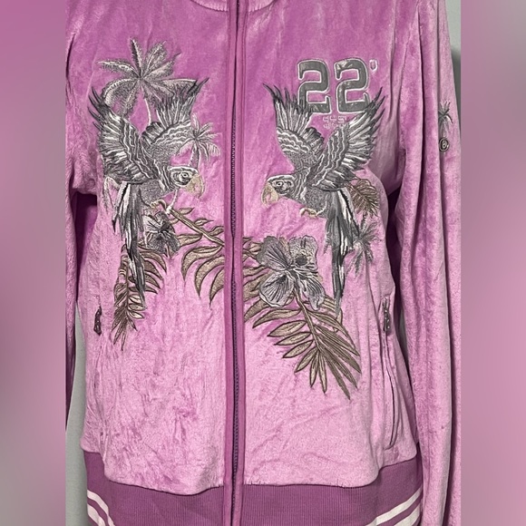 BOGNER Orchid Embroidered Velour Jacket- XL NWOT - Picture 2 of 8